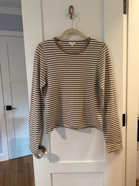 Splendid light Brown and White Striped Long Sleeve Tee